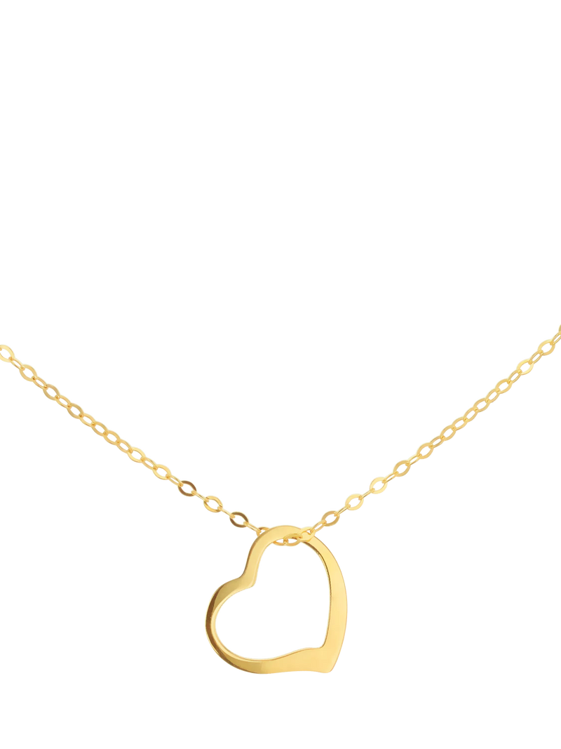IBB gold open floating heart pendant necklace 46cm, imported from the UK