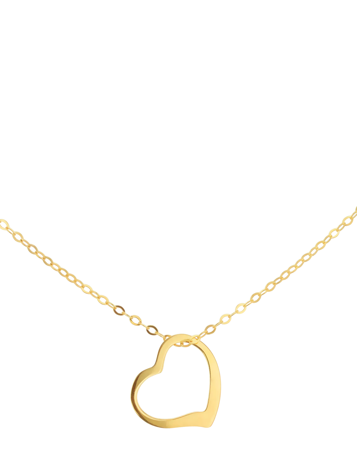 IBB gold open floating heart pendant necklace 46cm, imported from the UK