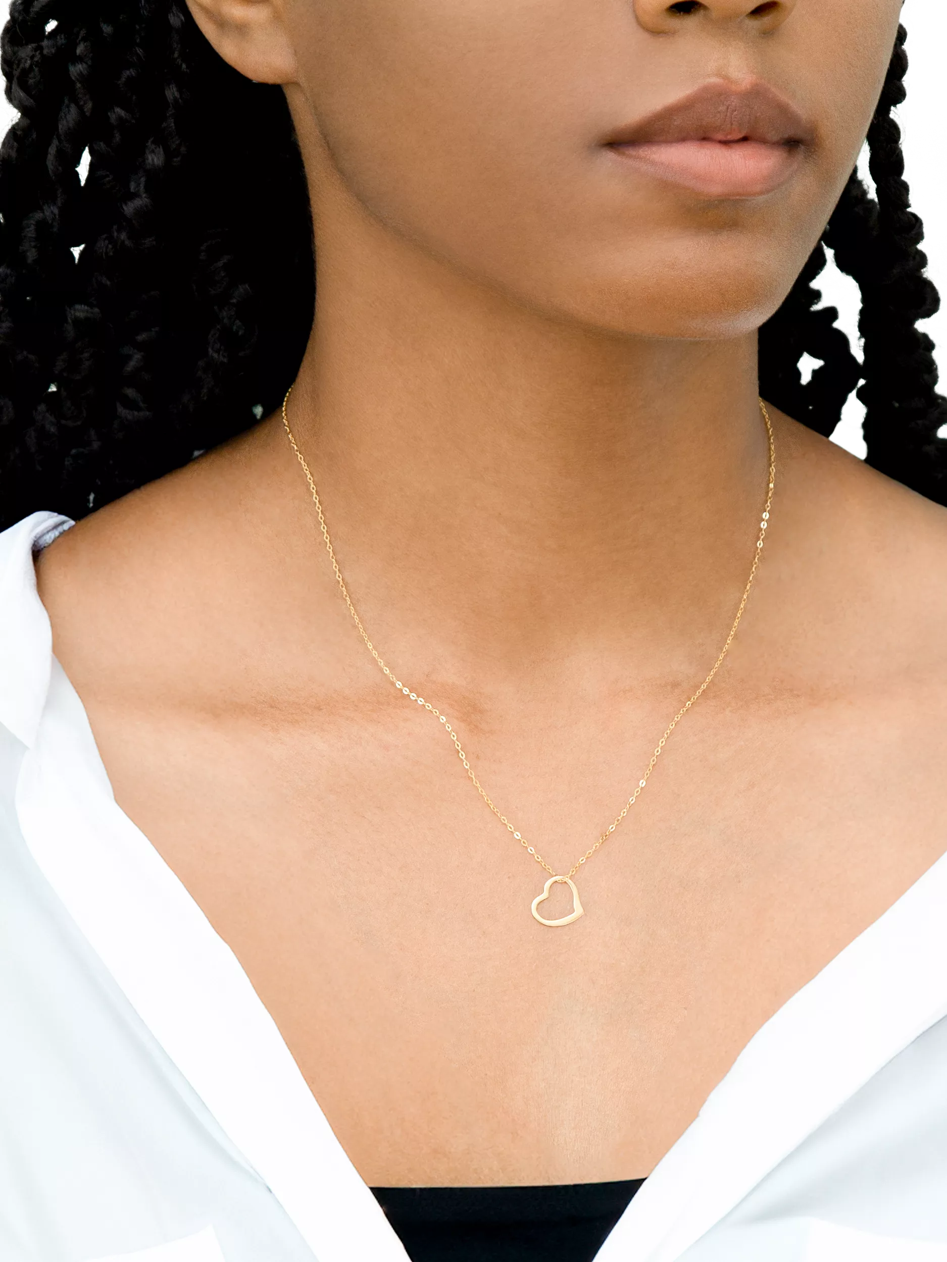 IBB gold open floating heart pendant necklace 46cm, imported from the UK
