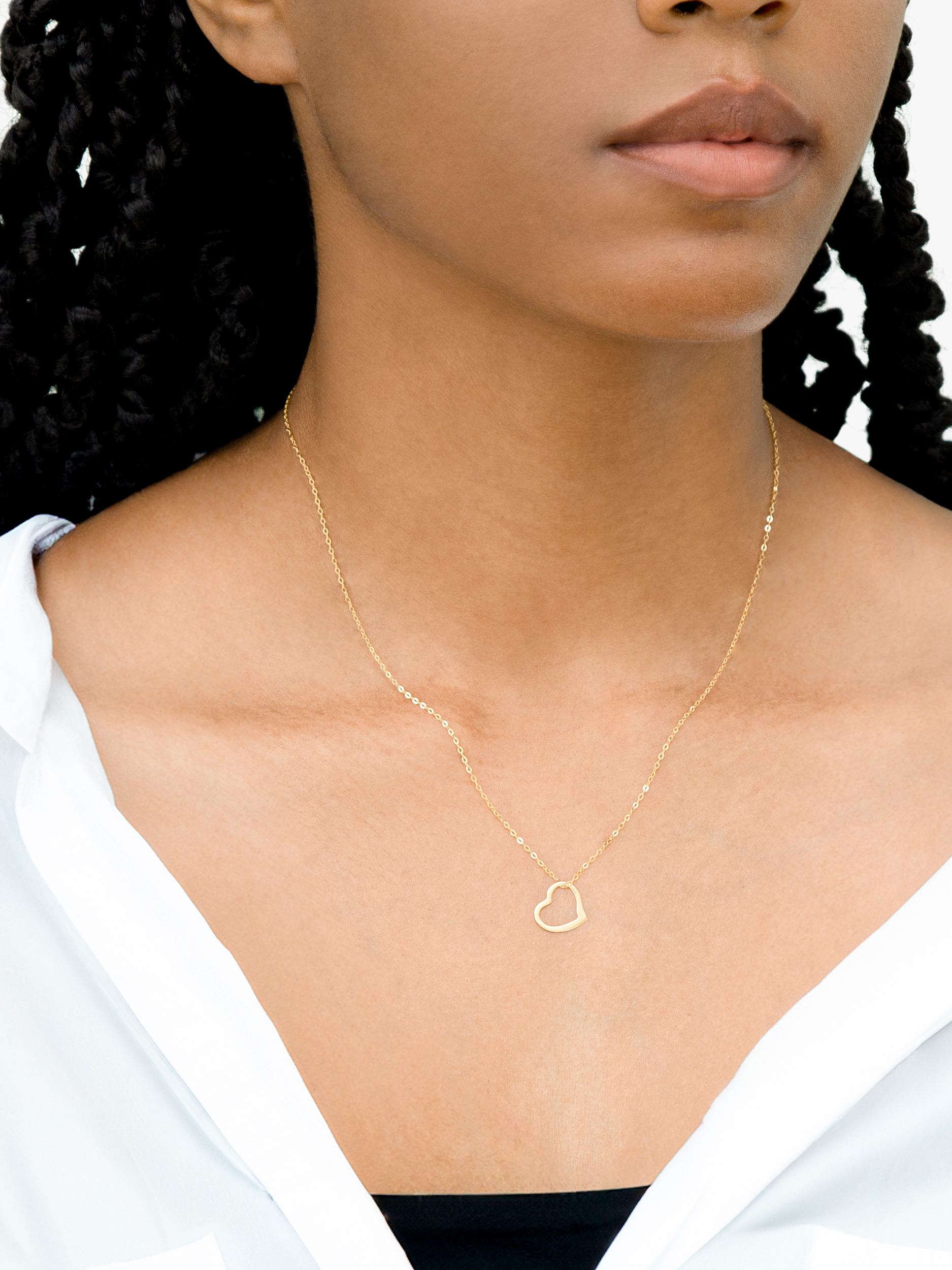 IBB gold open floating heart pendant necklace 46cm, imported from the UK