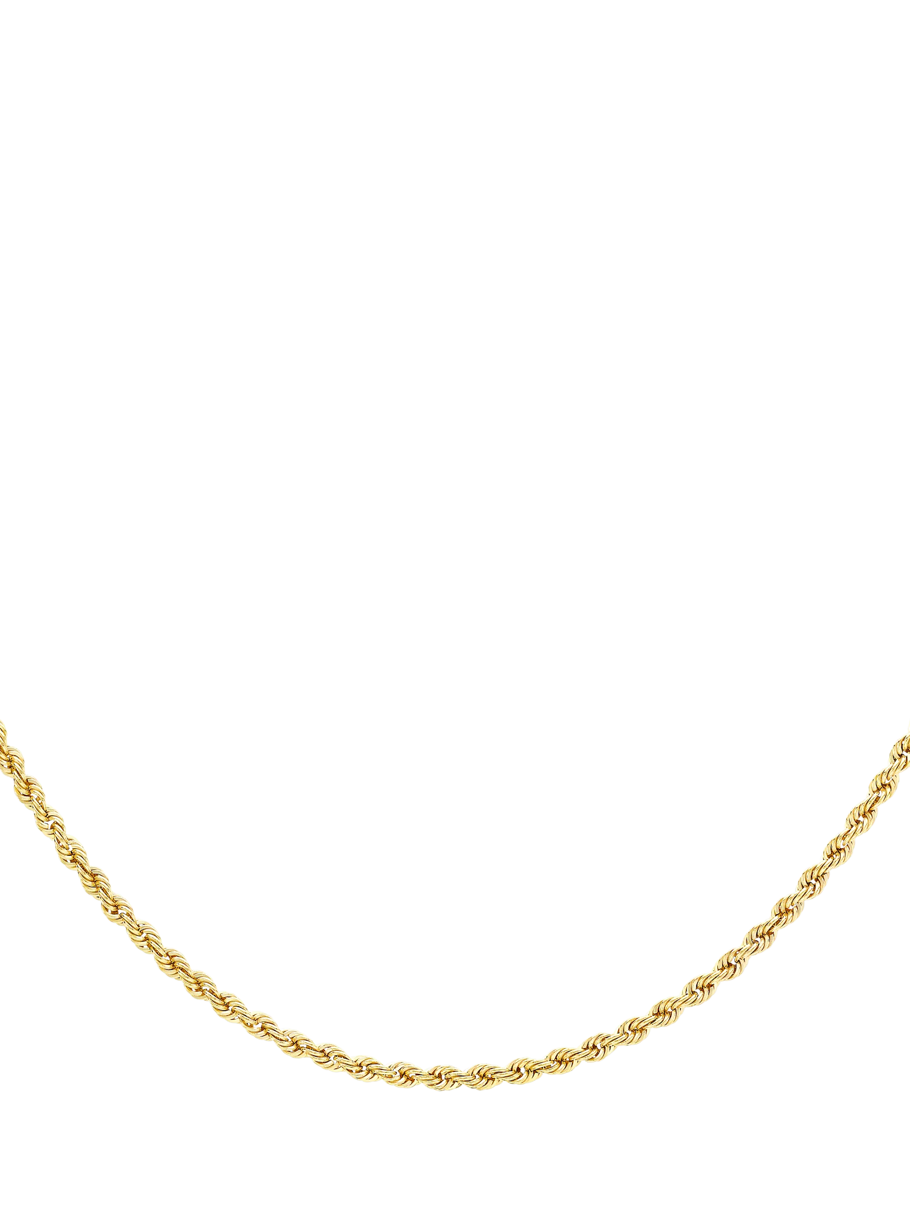IBB 9 carat gold rope chain necklace 46cm, UK version