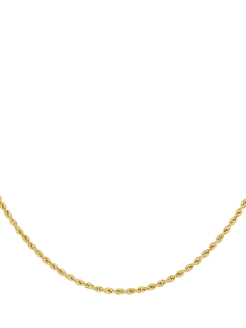 IBB 9 carat gold rope chain necklace 46cm, UK version