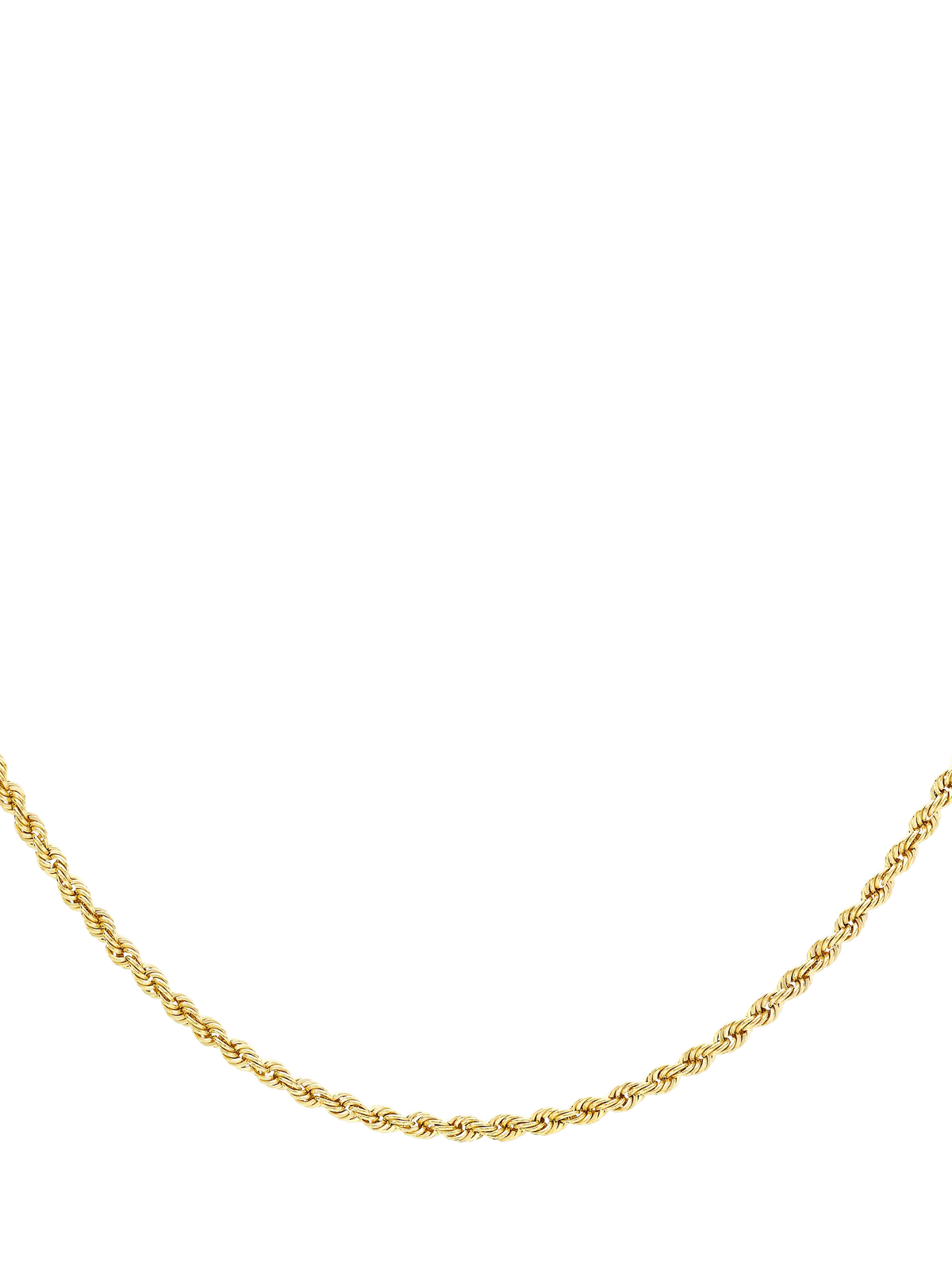 IBB 9 carat gold rope chain necklace 46cm, UK version