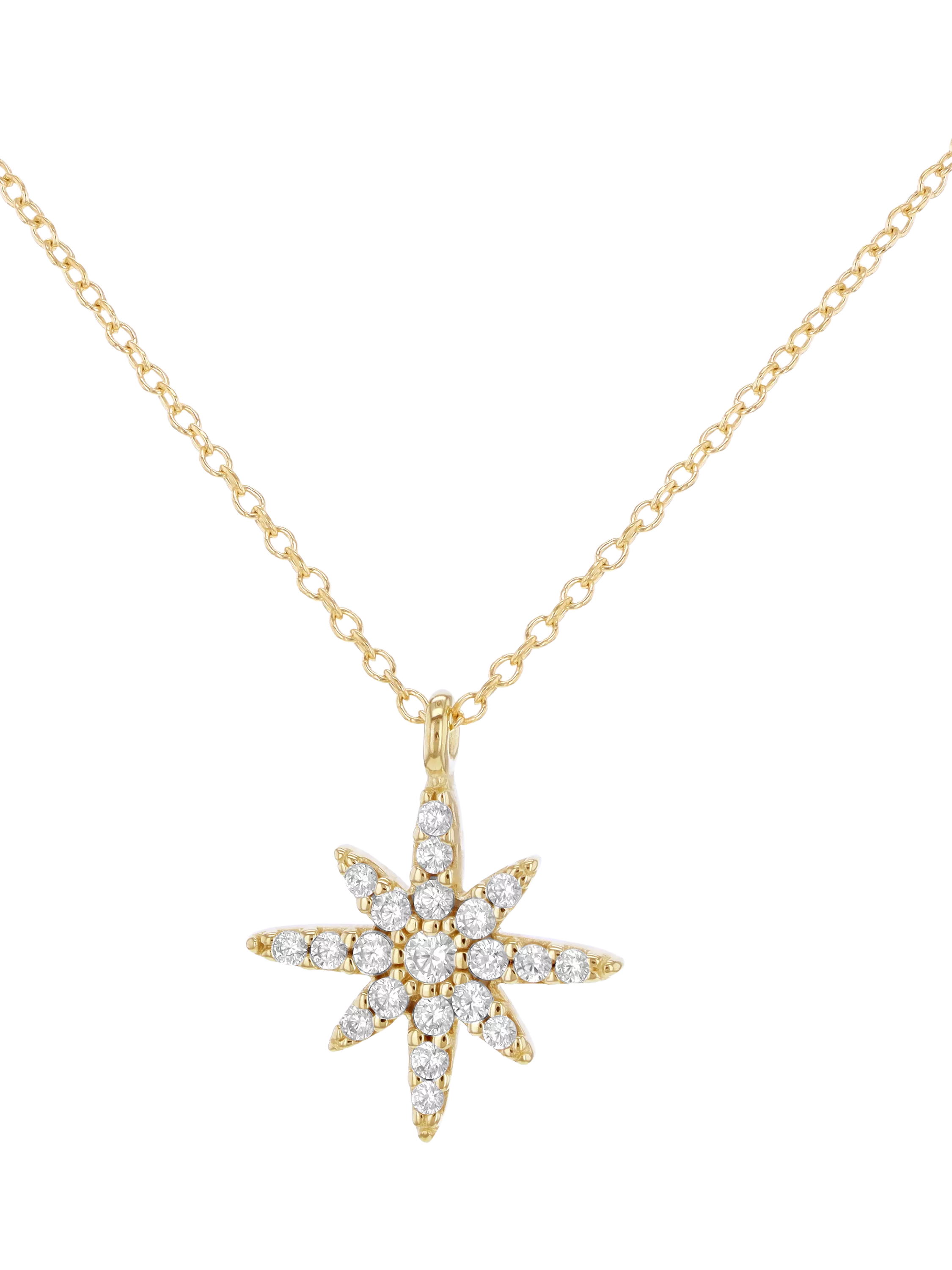IBB gold star pendant necklace with cubic zirconia, UK version