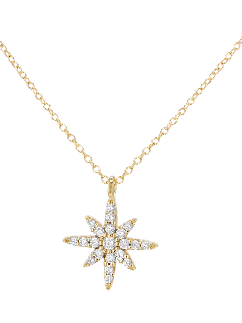 IBB gold star pendant necklace with cubic zirconia, UK version