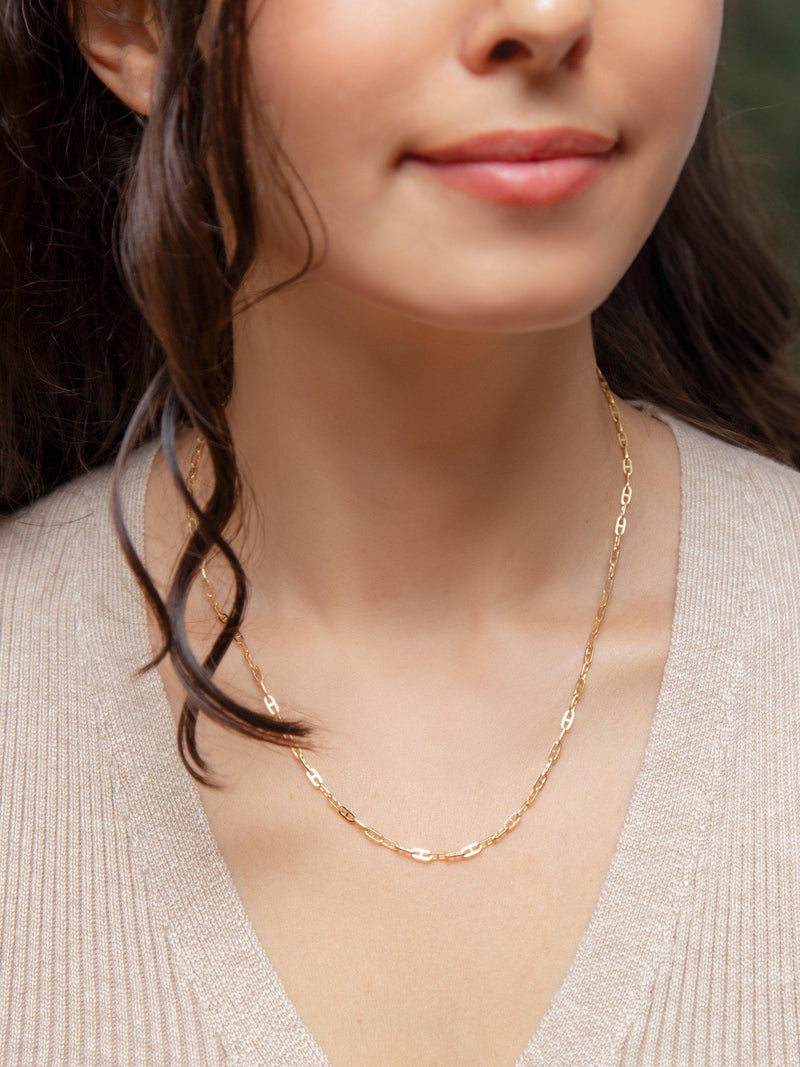 IBB 9ct gold square rambo chain necklace, imported from the UK
