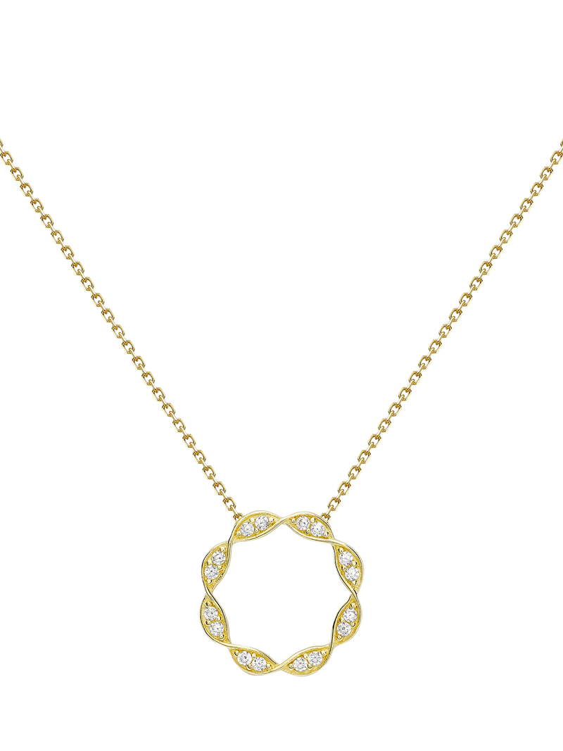 IBB 9ct gold twist circle trace chain necklace - British product