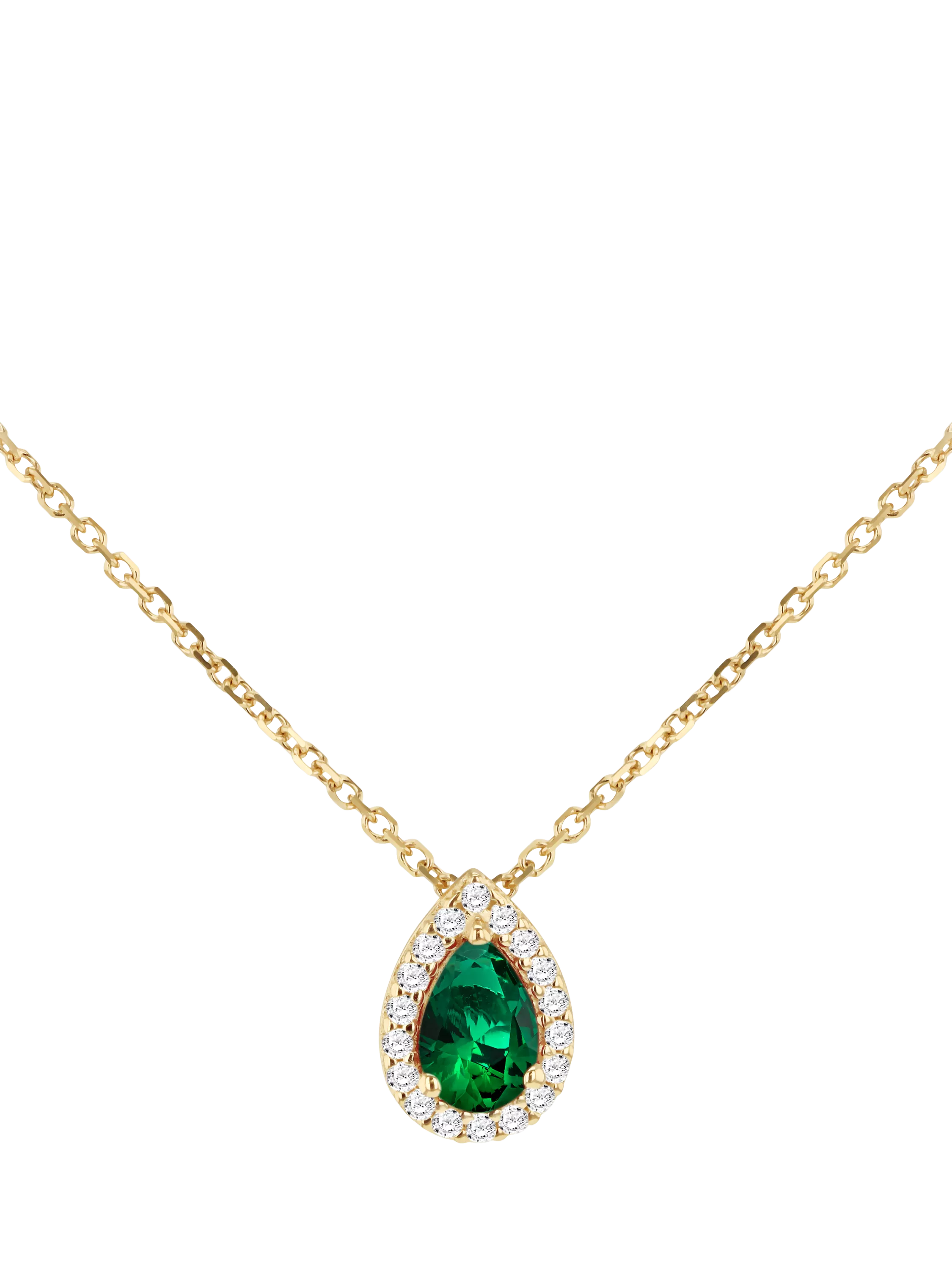 IBB cubic zirconia pendant gold green (British brand)