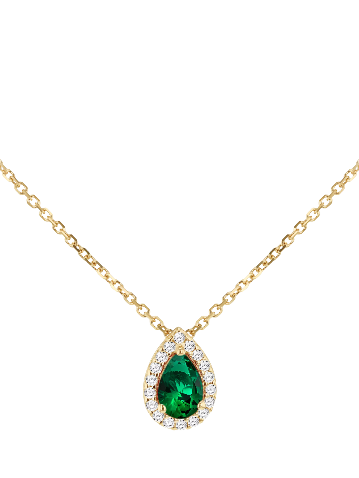 IBB cubic zirconia pendant gold green (British brand)