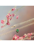 IBB 9ct gold malachite clover pendant necklace, imported from the UK