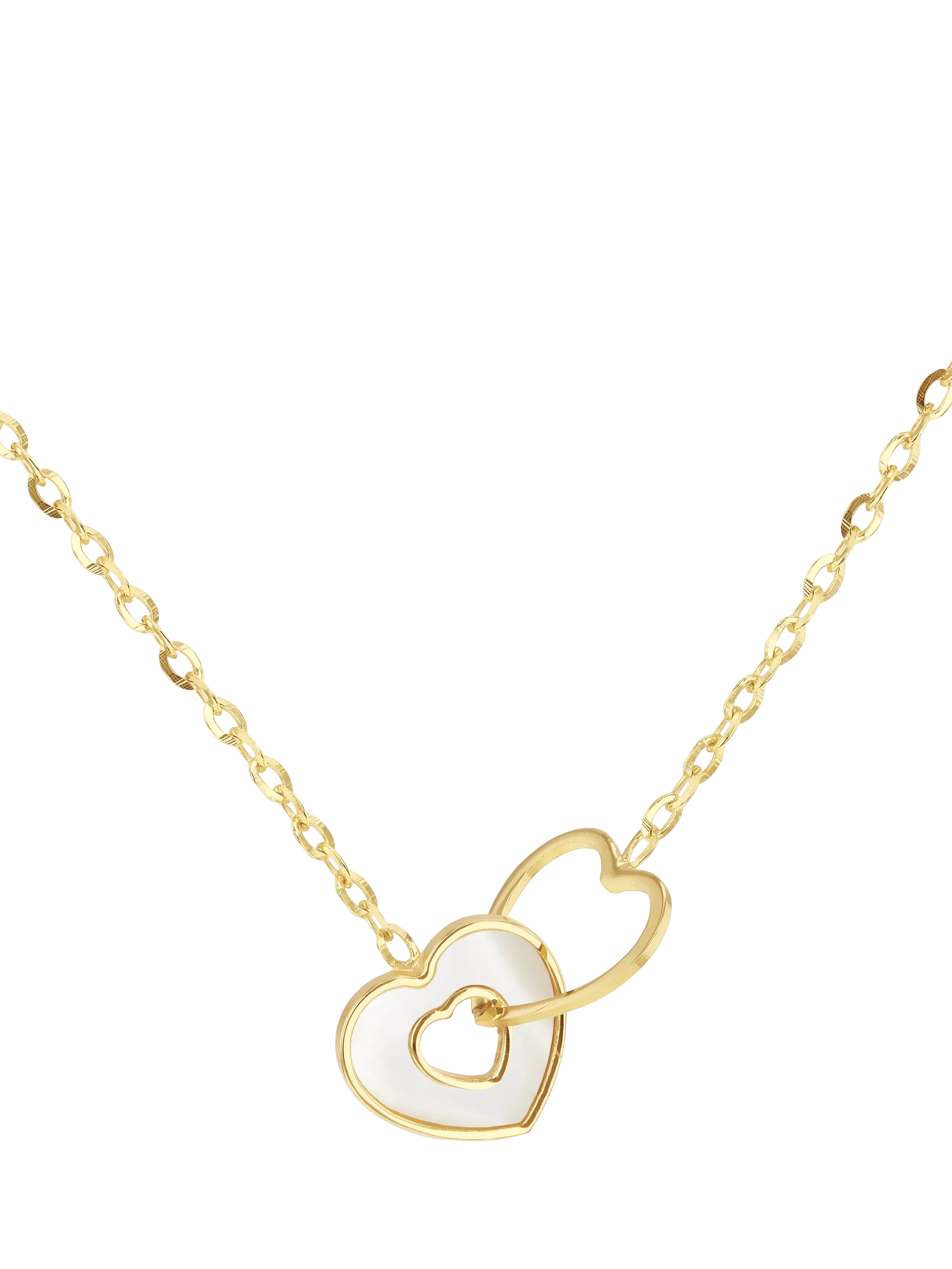 IBB gold necklace with mother of pearl heart 41.5cm - British product