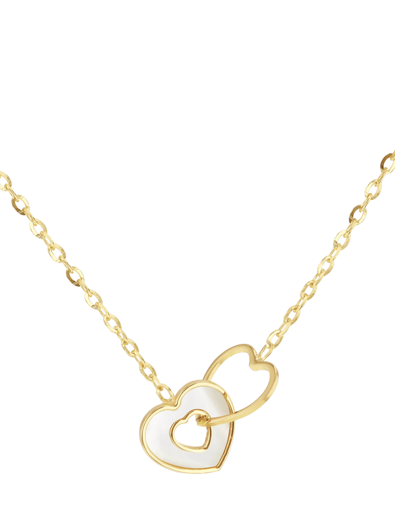 IBB gold necklace with mother of pearl heart 41.5cm - British product