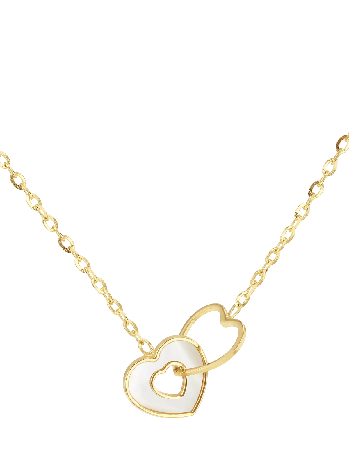 IBB gold necklace with mother of pearl heart 41.5cm - British product