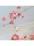 IBB gold necklace with mother of pearl heart 41.5cm - British product