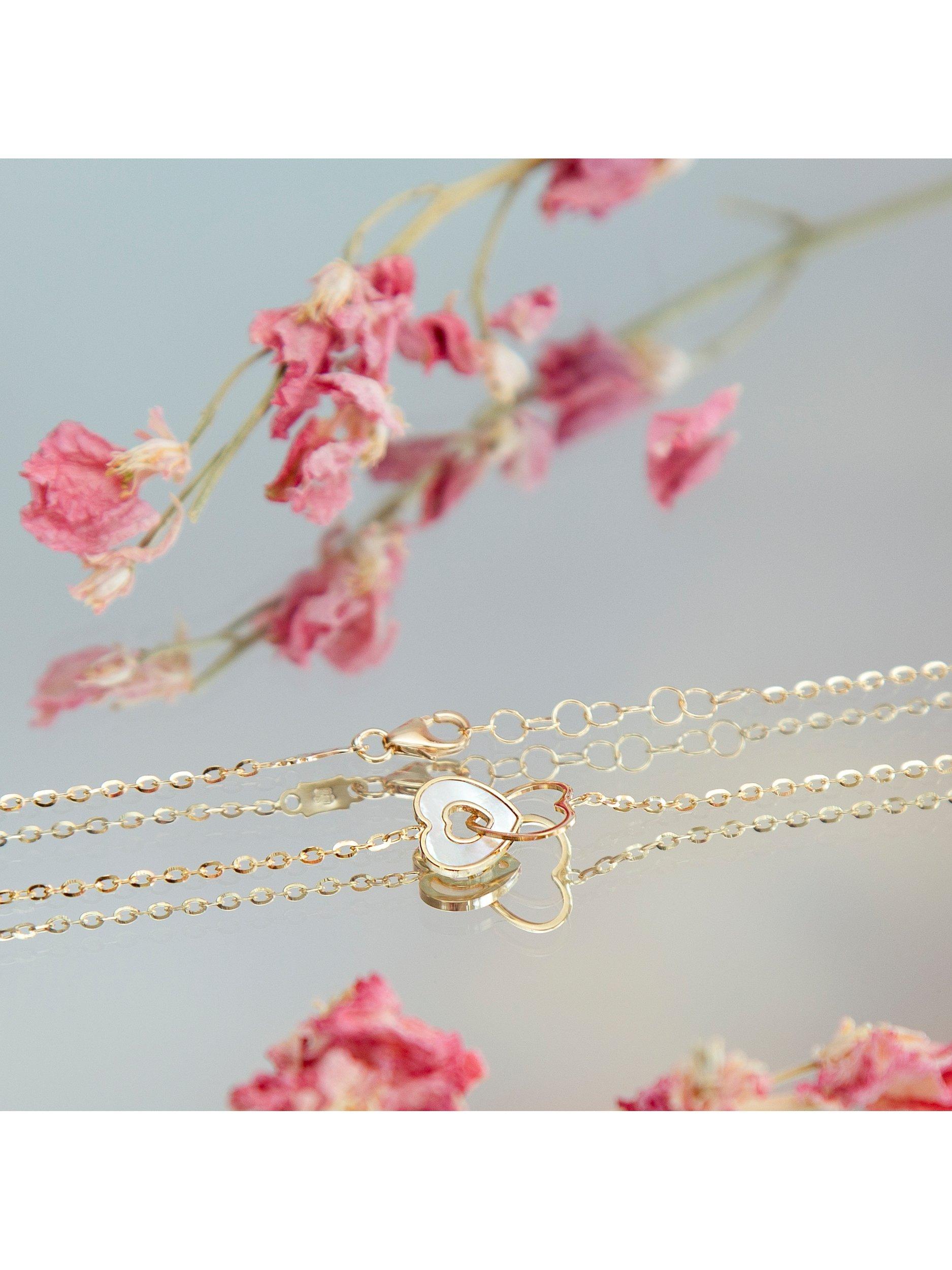 IBB gold necklace with mother of pearl heart 41.5cm - British product