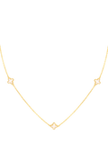 IBB 9ct gold mother of pearl clover necklace 43cm - British product