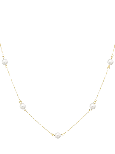 John Lewis IBB 9ct Gold Pearl Station Chain Necklace- Buy online at McGrocer