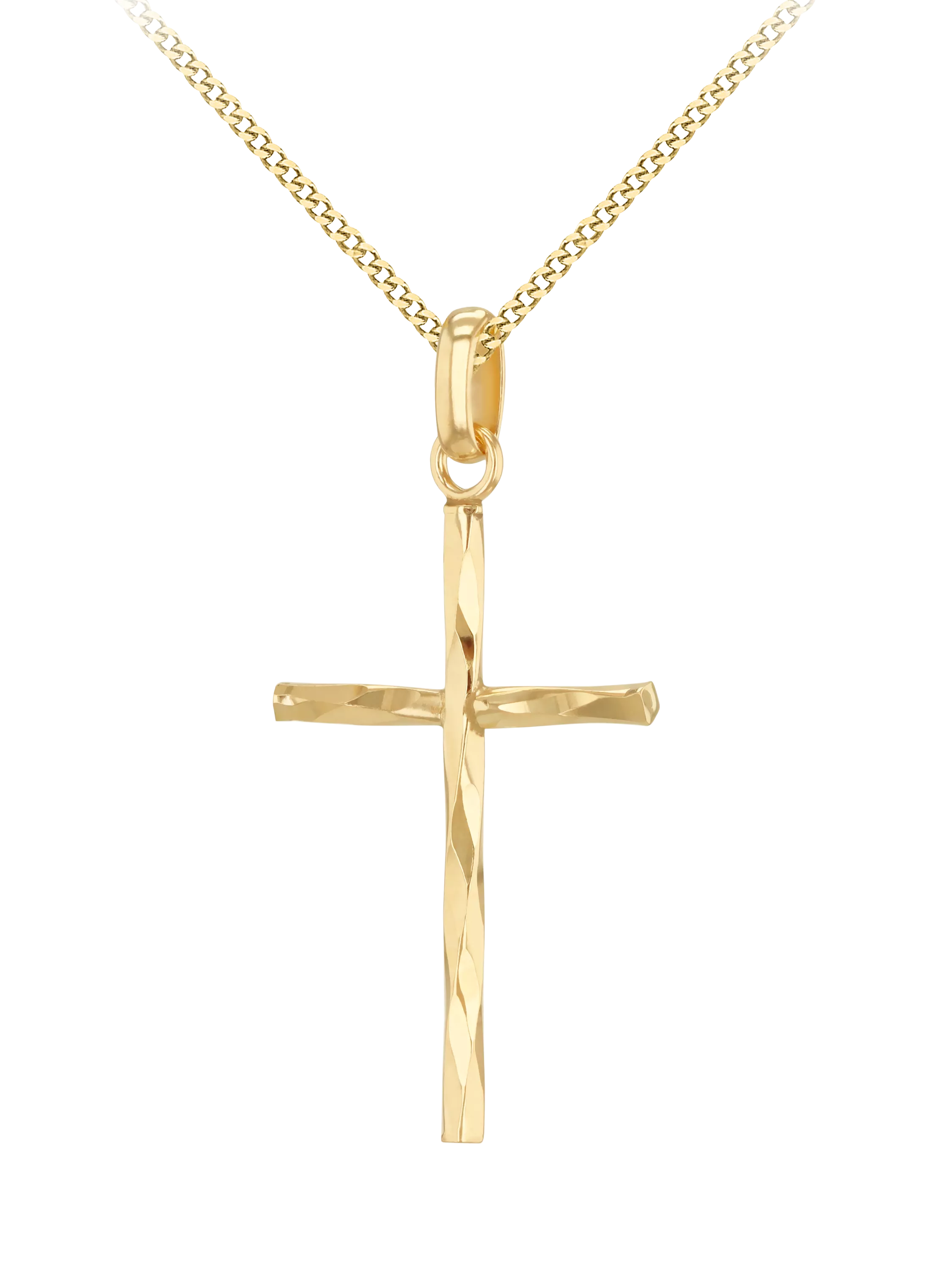 IBB 9ct gold cross pendant necklace 45cm, imported from the UK