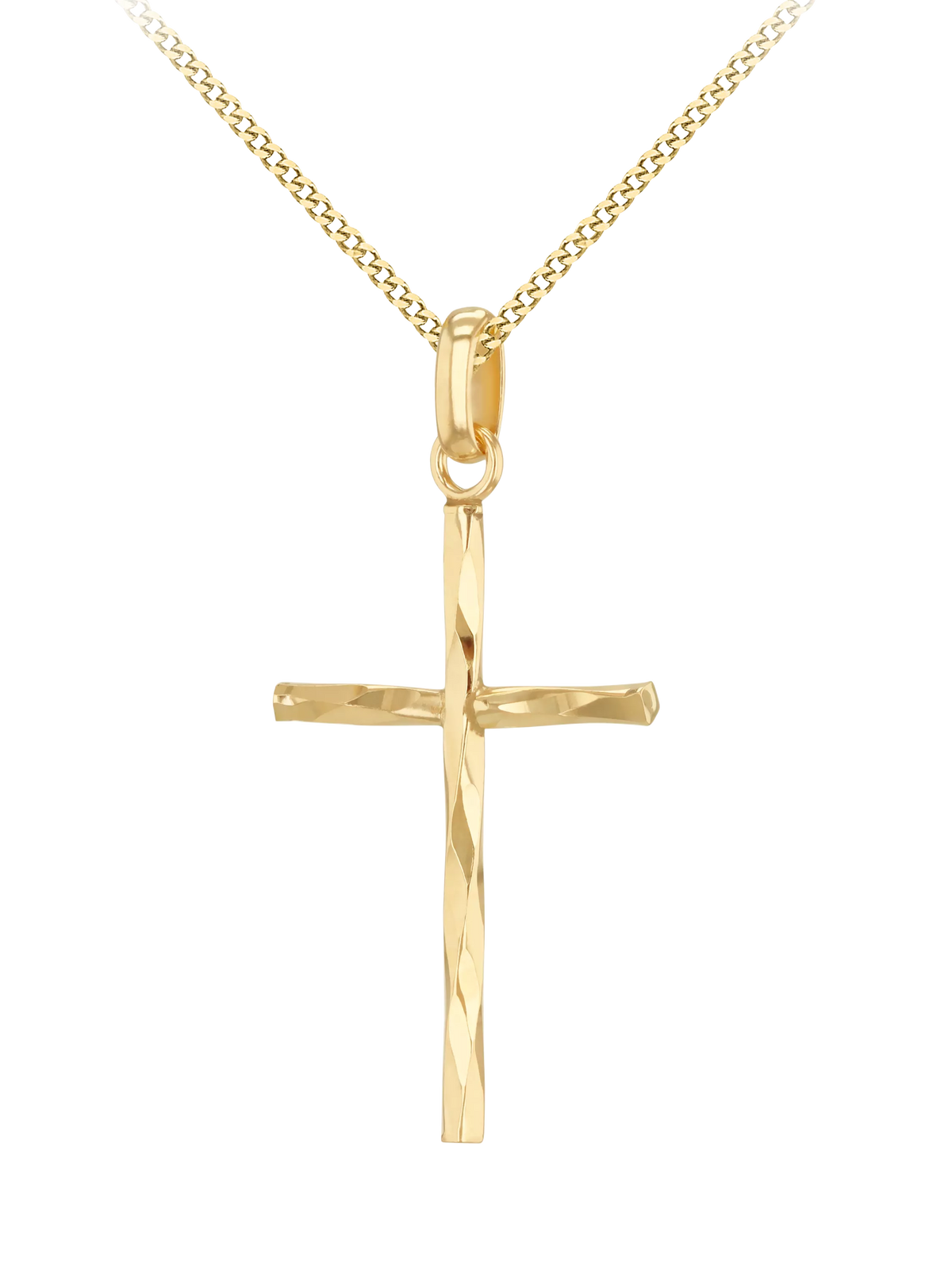 IBB 9ct gold cross pendant necklace 45cm, imported from the UK
