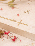 IBB 9ct gold cross pendant necklace 45cm, imported from the UK