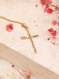 IBB 9ct gold cross pendant necklace 45cm, imported from the UK