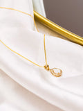 IBB 9ct gold opal teardrop pendant 45cm (British brand)