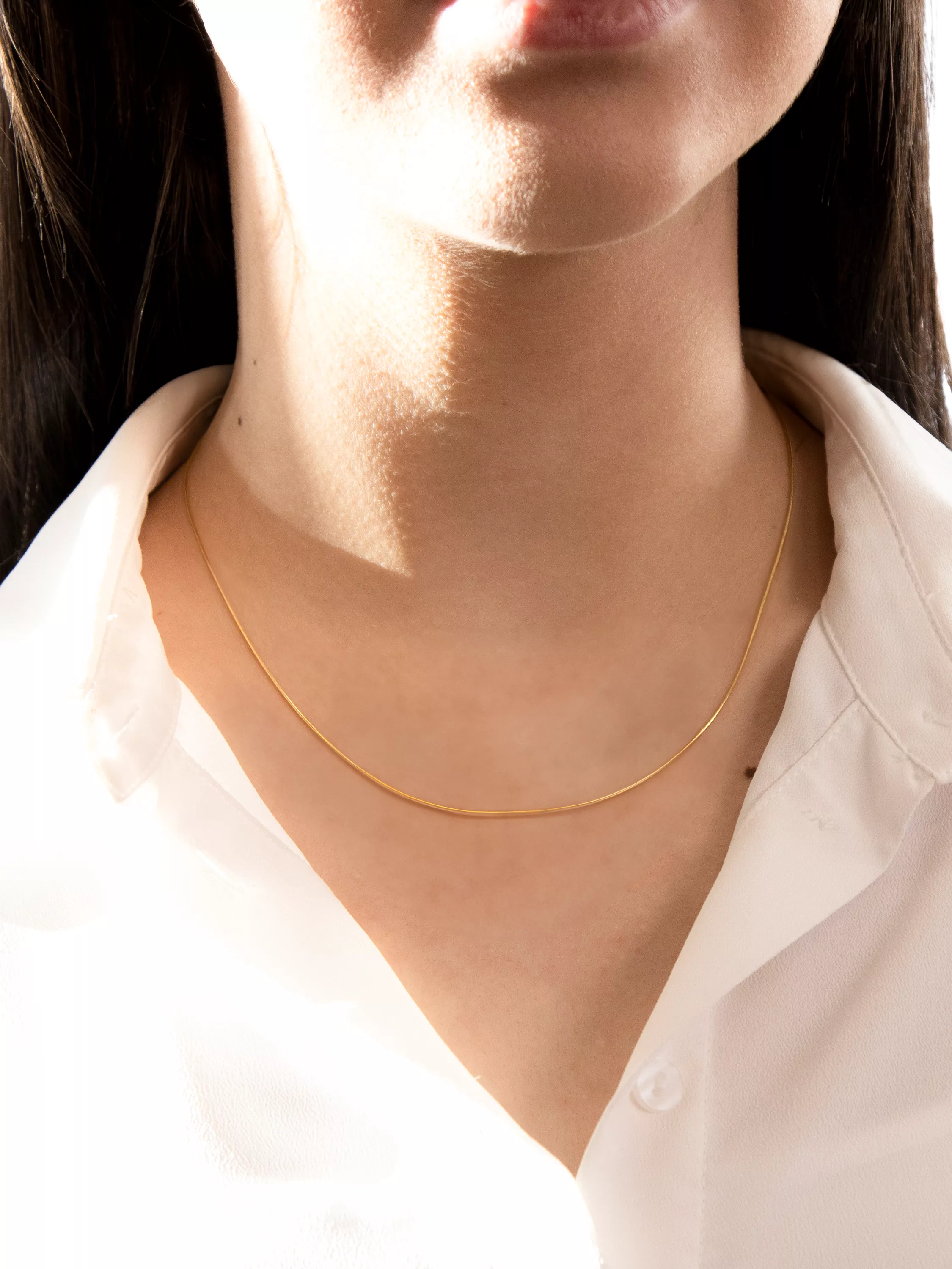 IBB 18ct gold mini round snake chain necklace, UK version
