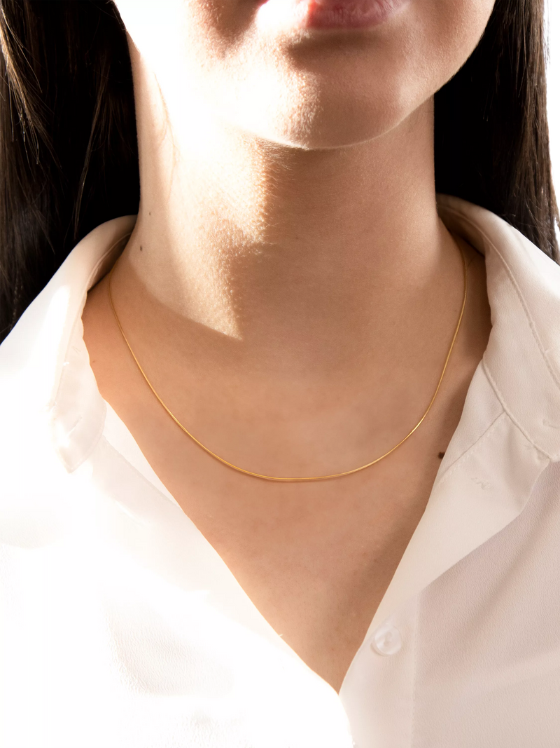IBB 18ct gold mini round snake chain necklace, UK version