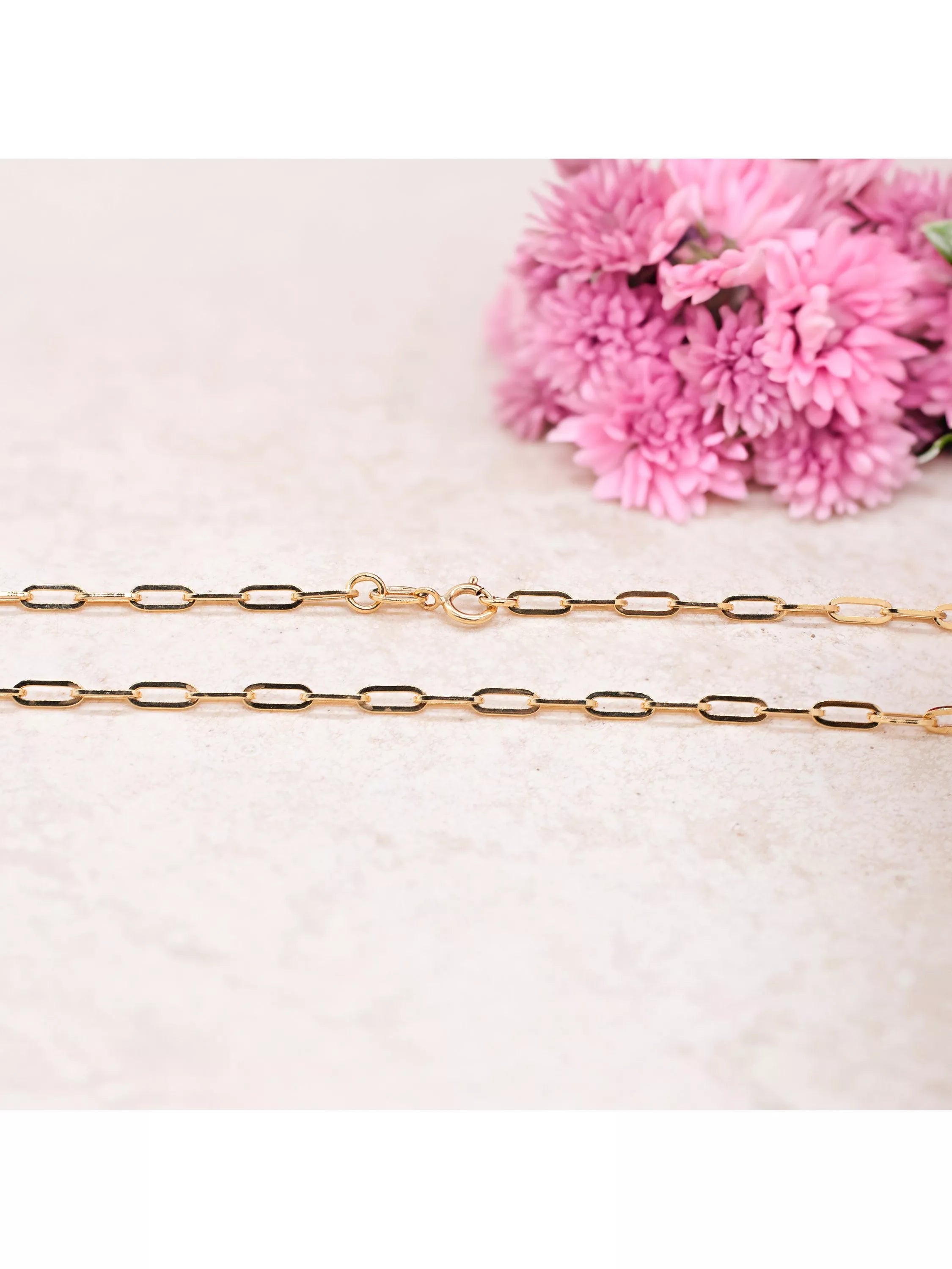 IBB 18ct gold paper chain necklace 46cm, imported from the UK