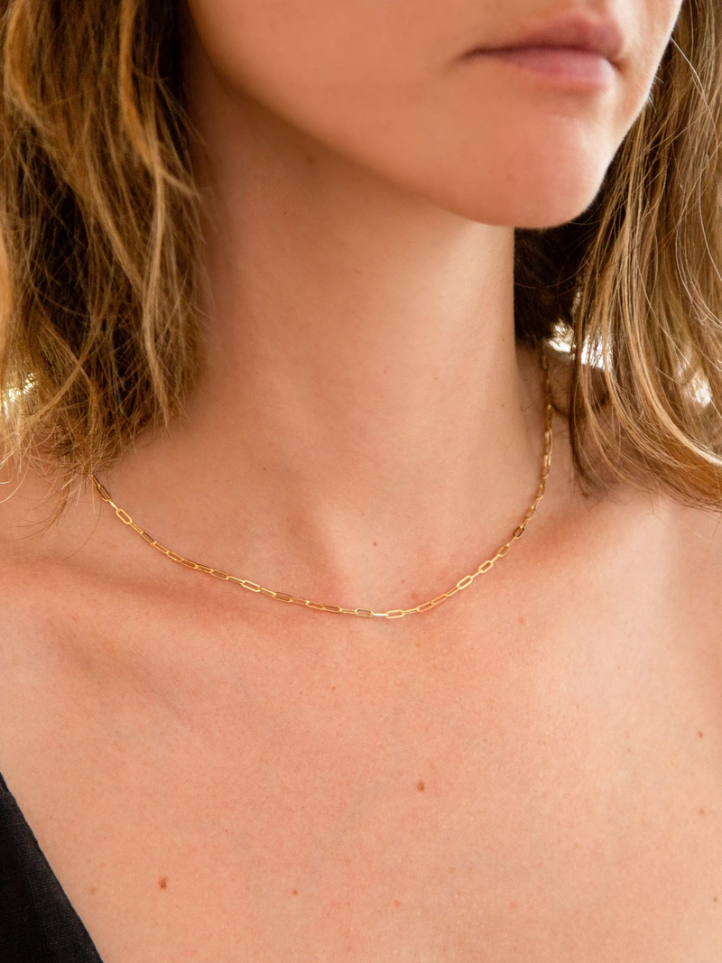 IBB 18ct gold paper chain necklace 46cm, imported from the UK