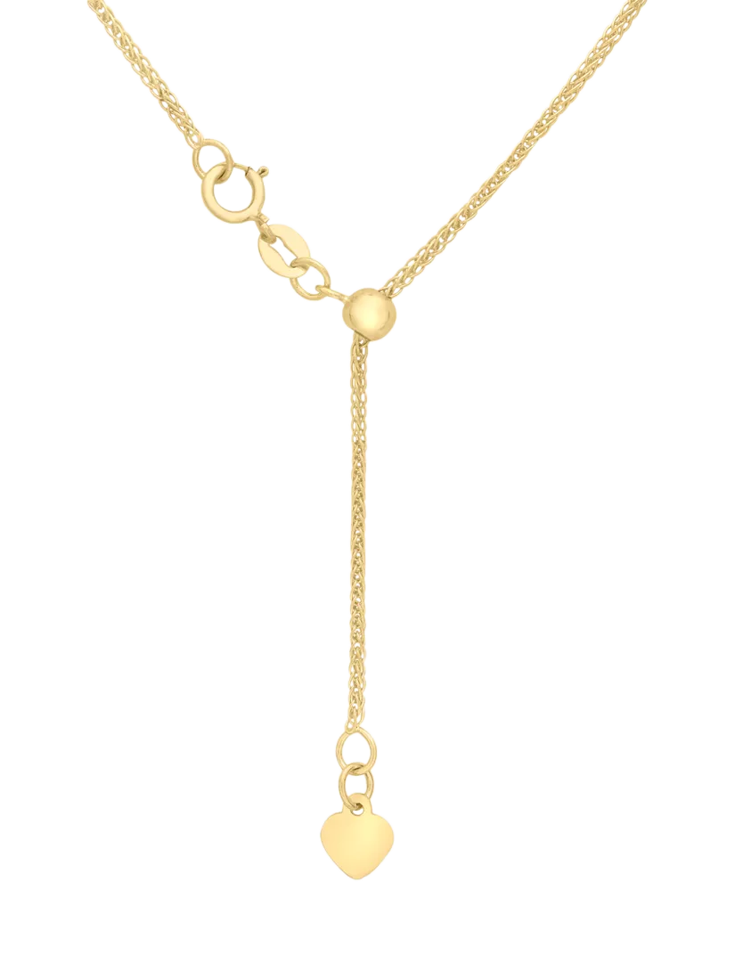 IBB gold heart spiga lariat necklace 18ct (British brand)