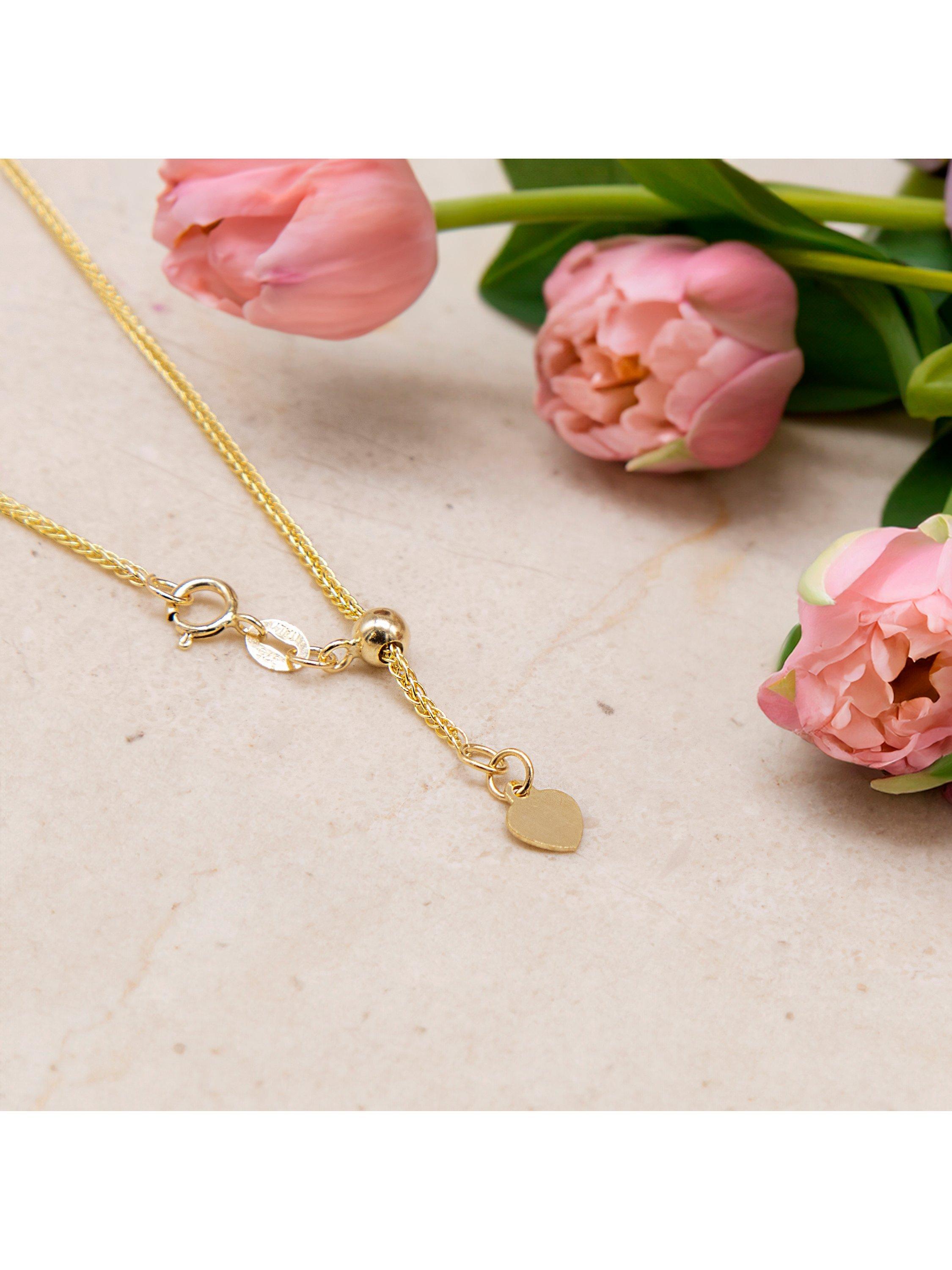 IBB gold heart spiga lariat necklace 18ct (British brand)