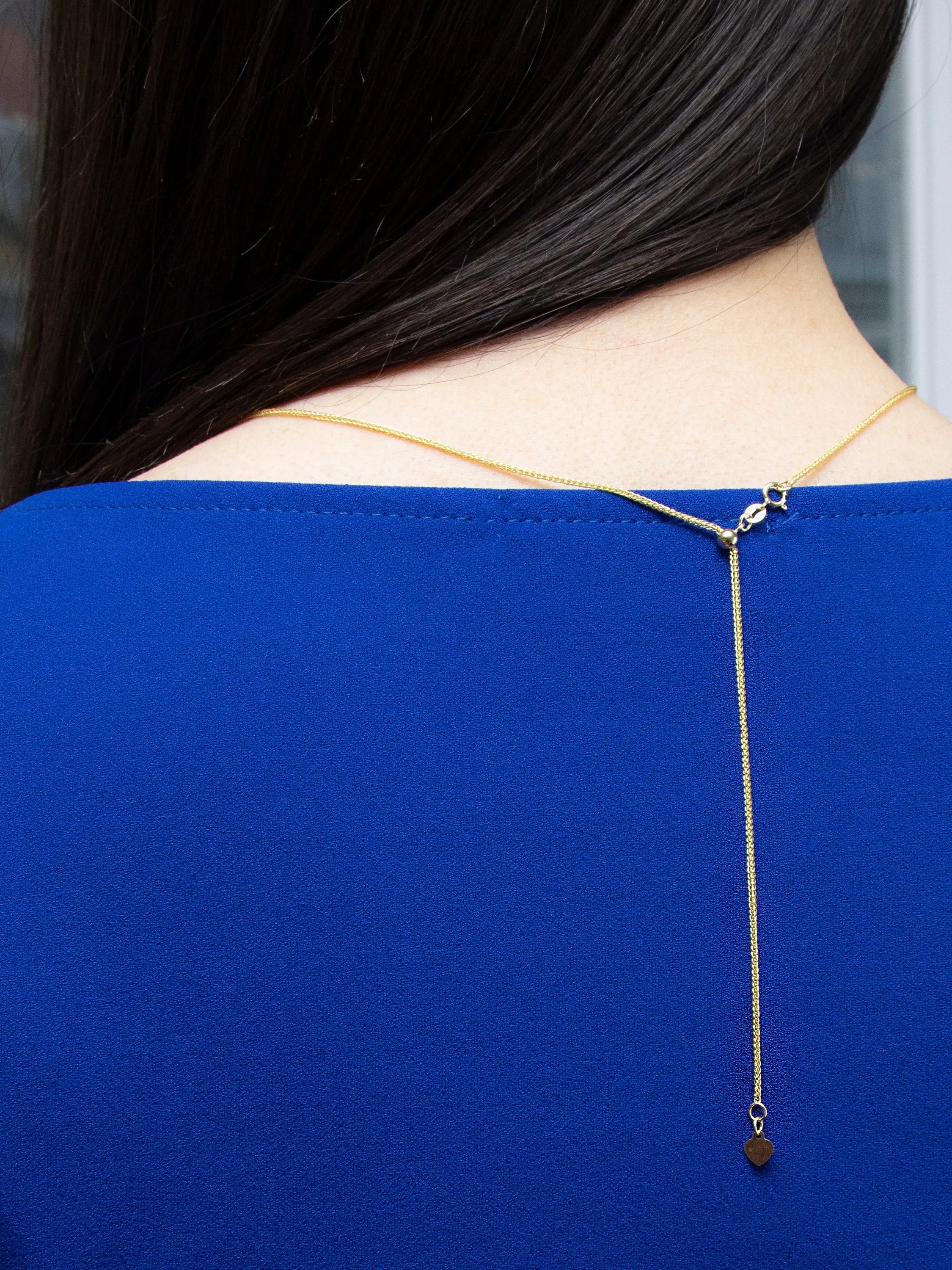 IBB gold heart spiga lariat necklace 18ct (British brand)