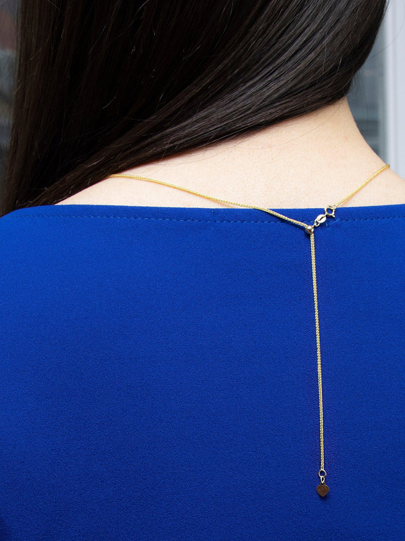 IBB gold heart spiga lariat necklace 18ct (British brand)