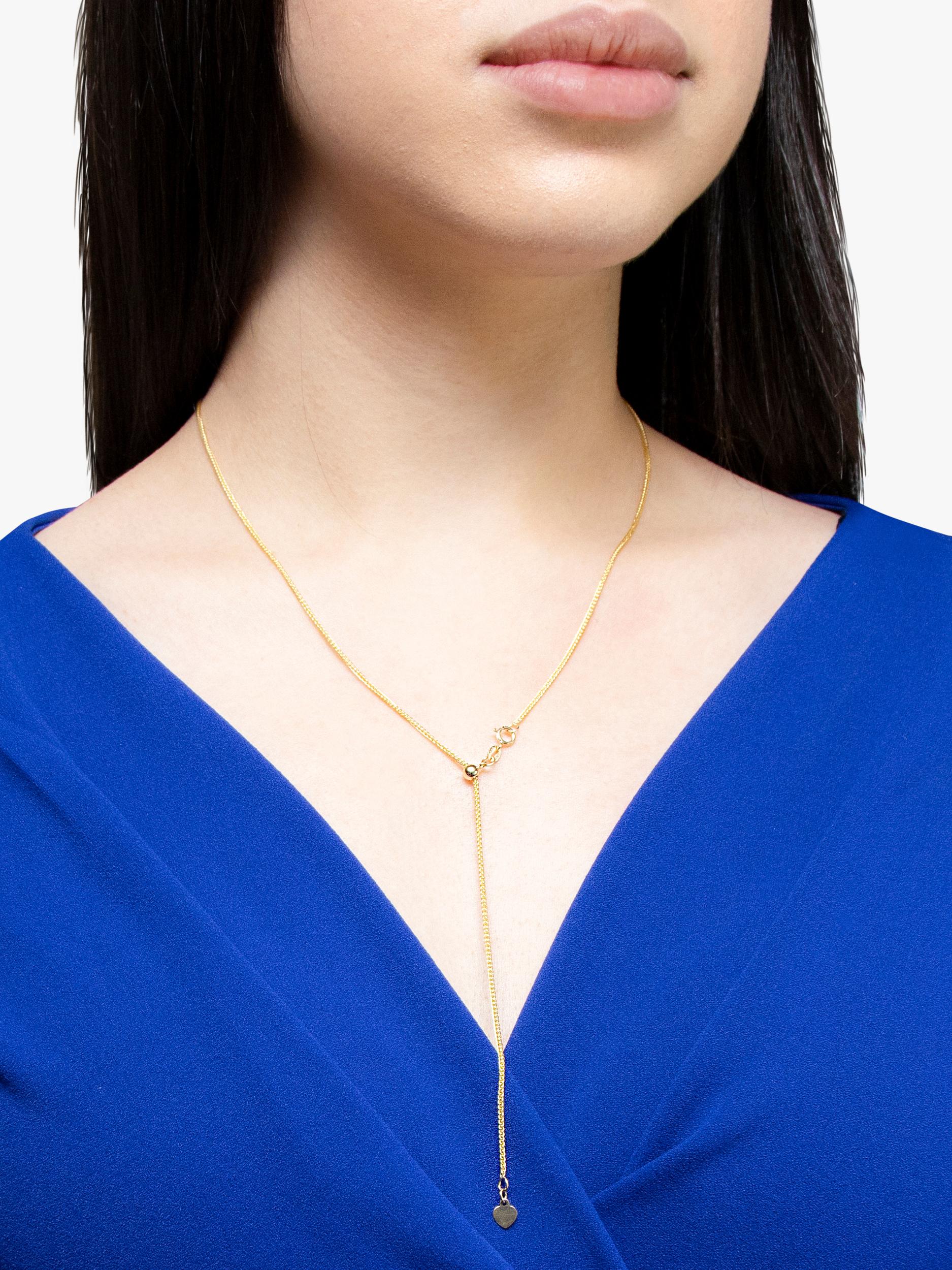 IBB gold heart spiga lariat necklace 18ct (British brand)