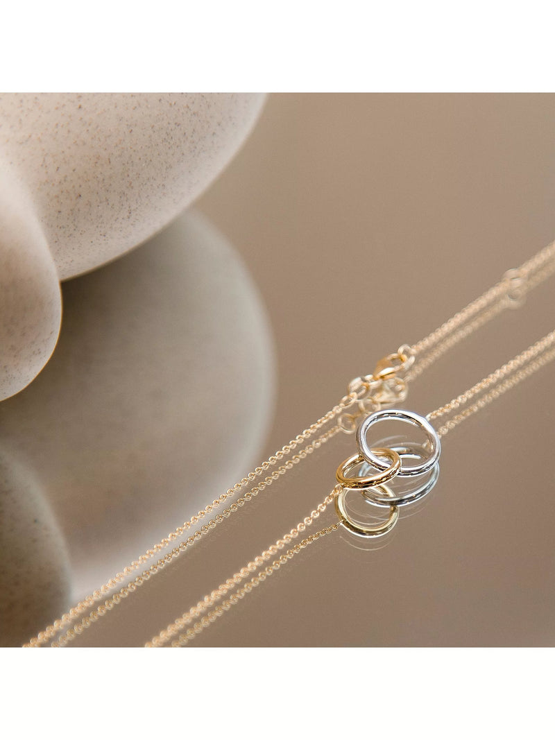 IBB 18ct two-tone gold link rings chain necklace, UK version