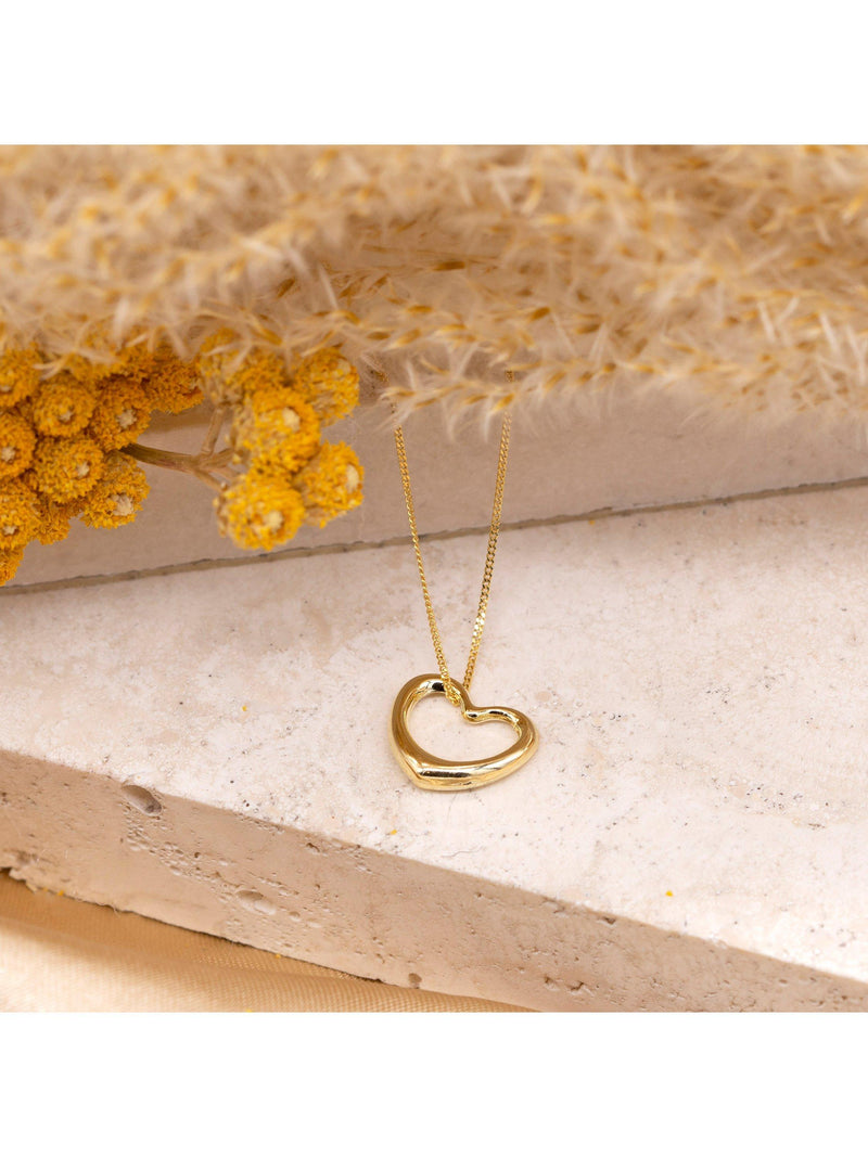 Collier pendentif cœur flottant en or 18ct IBB 46cm (marque britannique)