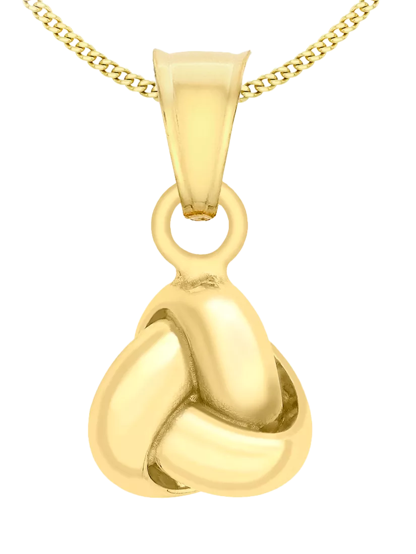 IBB 18ct gold triple knot pendant necklace (British brand)