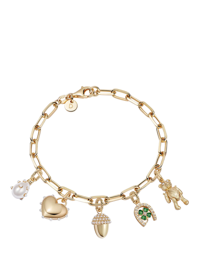 John Lewis Daisy London Shrimps x Daisy Charm Chunky Chain Bracelet Gold Charm Bracelet- Buy online at McGrocer