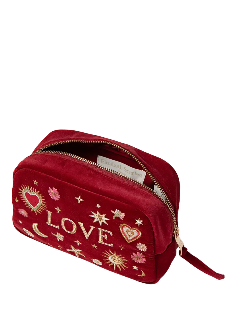 Elizabeth Scarlett Love Charm makeup bag red, imported from the UK