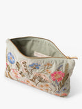 Elizabeth Scarlett pressed flowers organic cotton pouch green, UK version