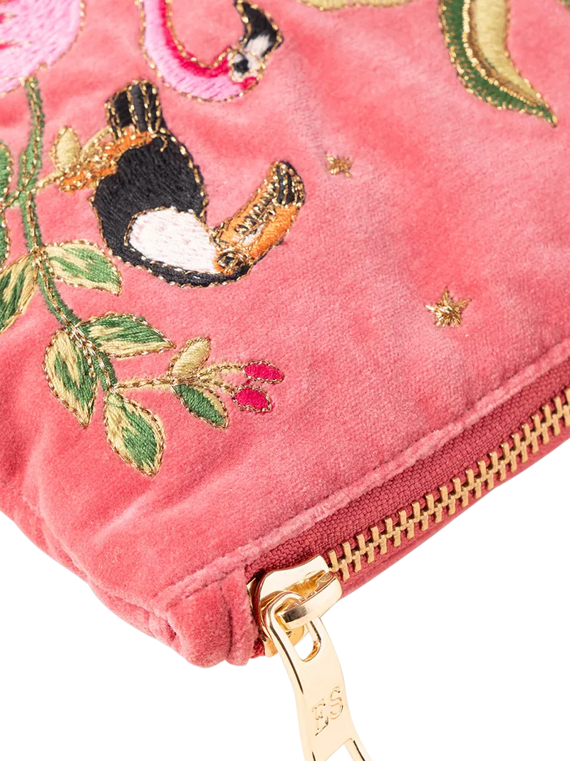 Elizabeth Scarlett zebra organic cotton pouch pink - British product