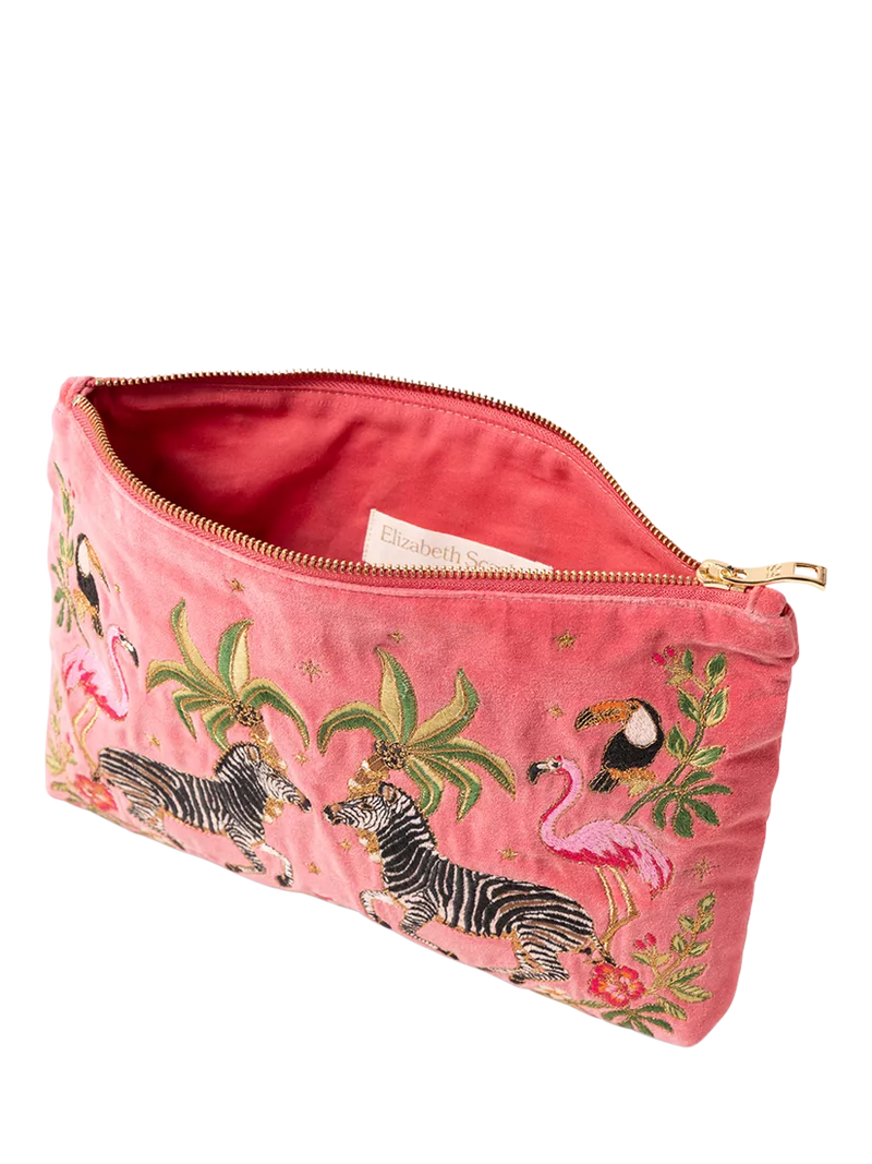 Elizabeth Scarlett zebra organic cotton pouch pink - British product