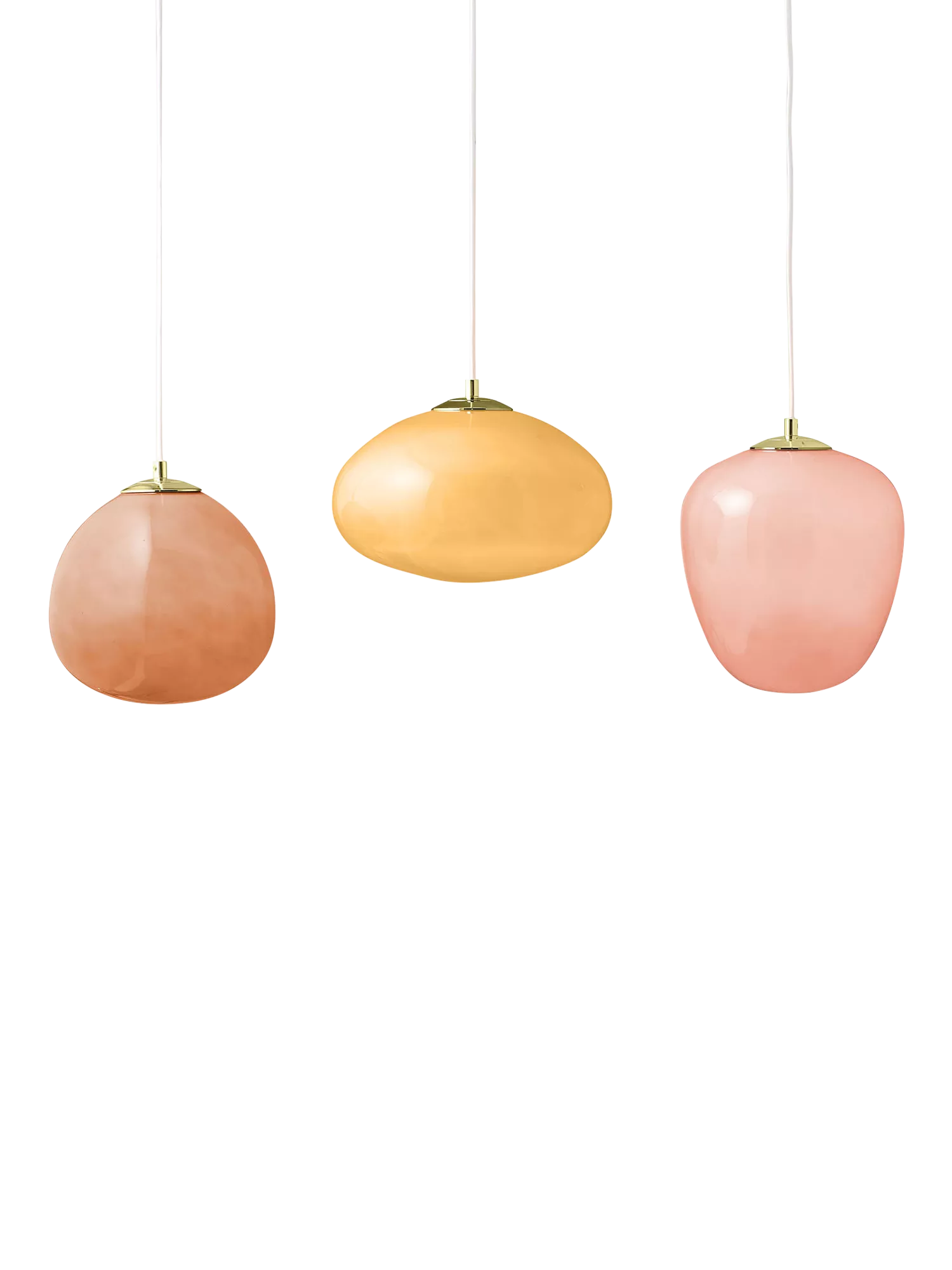 MADE Adrienne triple pendant ceiling light pink, imported from the UK