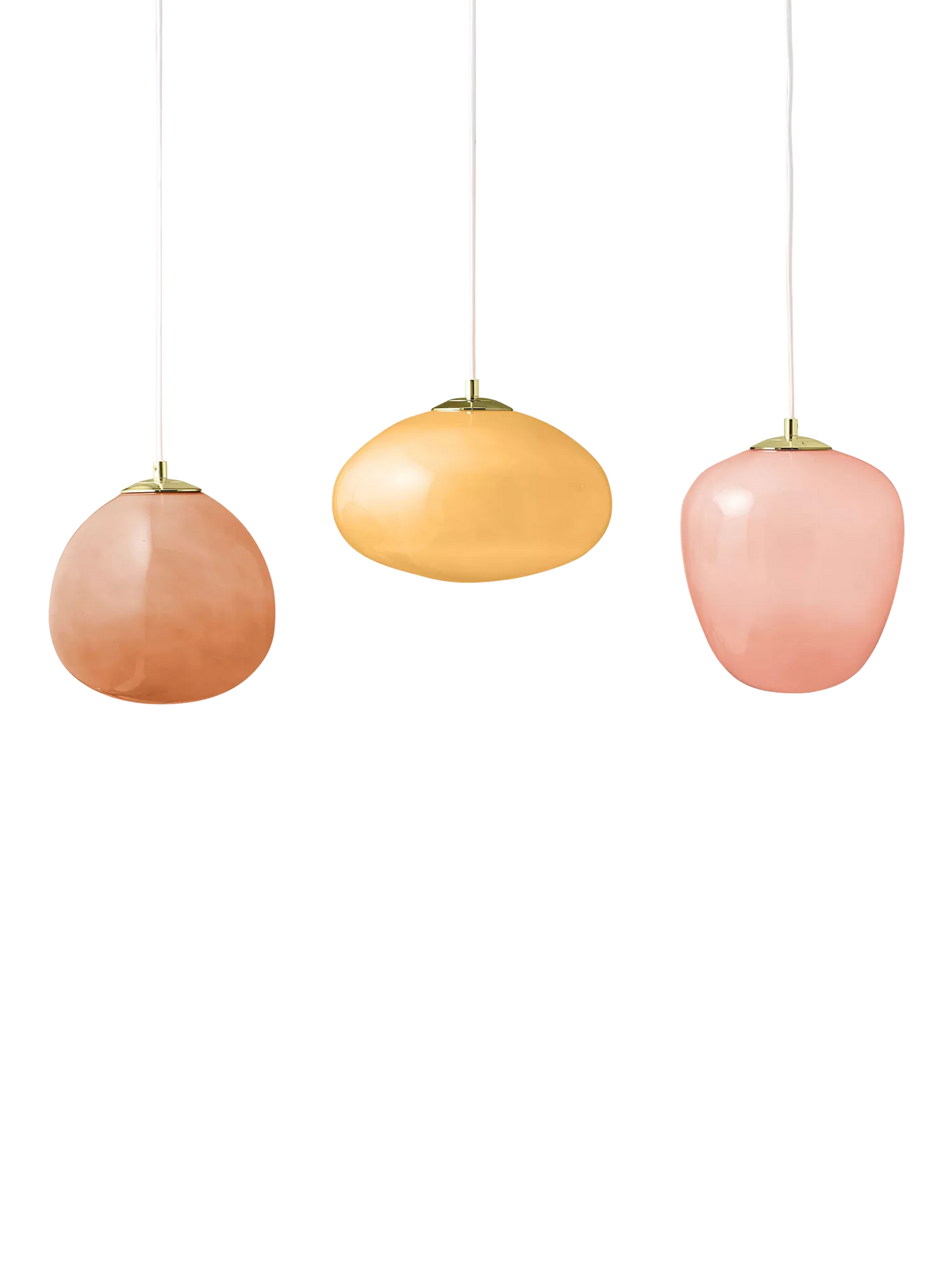 MADE Adrienne triple pendant ceiling light pink, imported from the UK