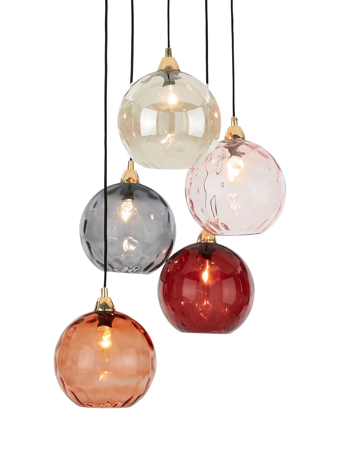 MADE Ilaria cluster ceiling light pink 89cm - British product