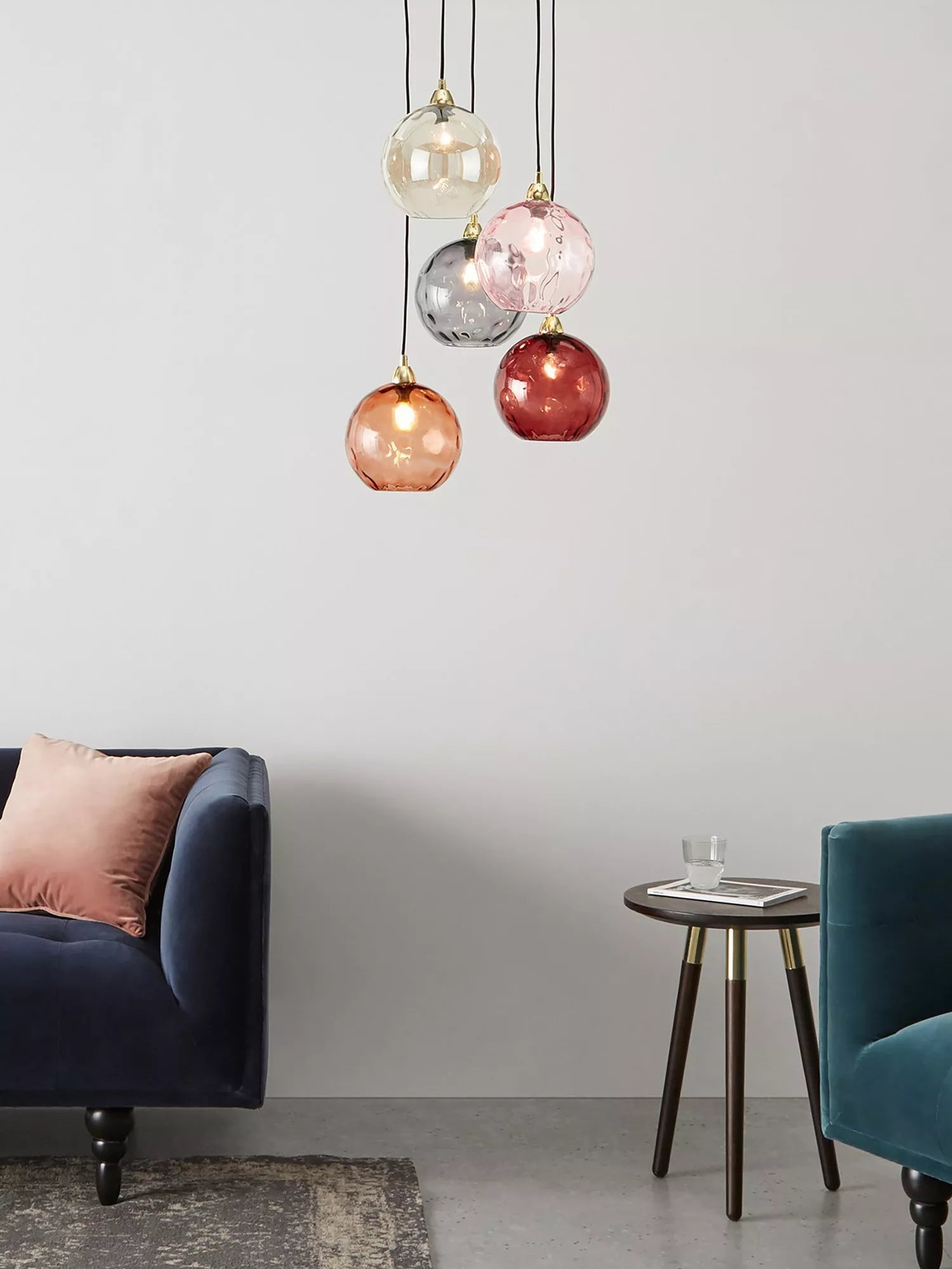 MADE Ilaria cluster ceiling light pink 89cm - British product