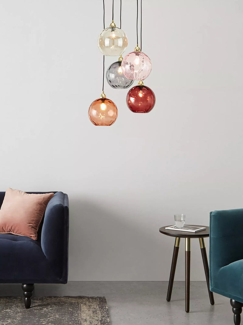 MADE Ilaria cluster ceiling light pink 89cm - British product