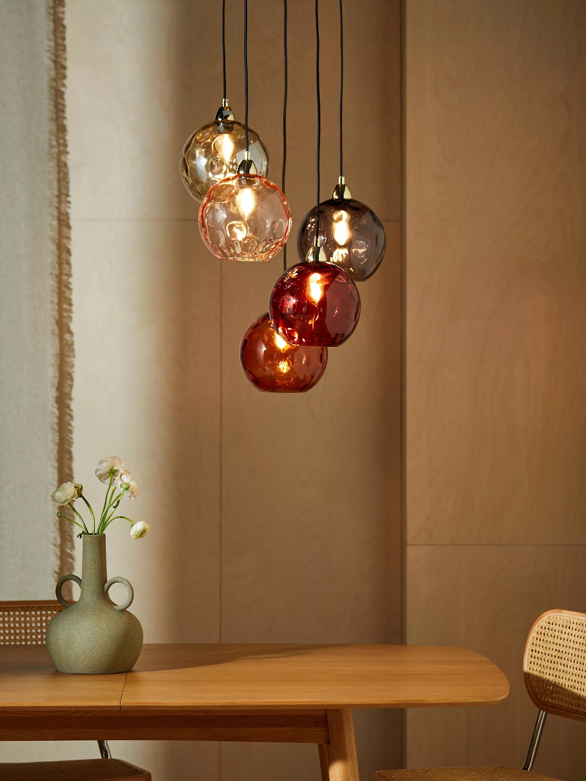 MADE Ilaria cluster ceiling light pink 89cm - British product