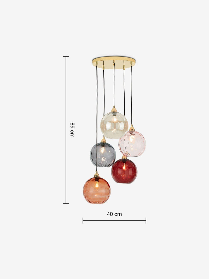 MADE Ilaria cluster ceiling light pink 89cm - British product